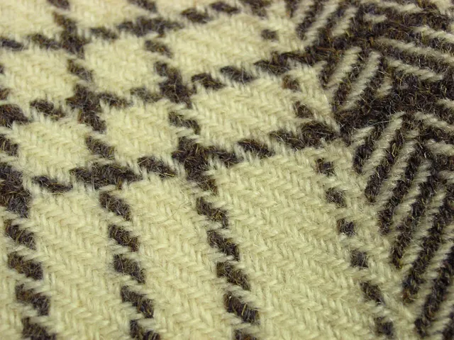 Close-up of a checked wool blanket