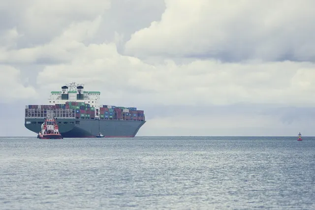 Container ship in the port of Koper